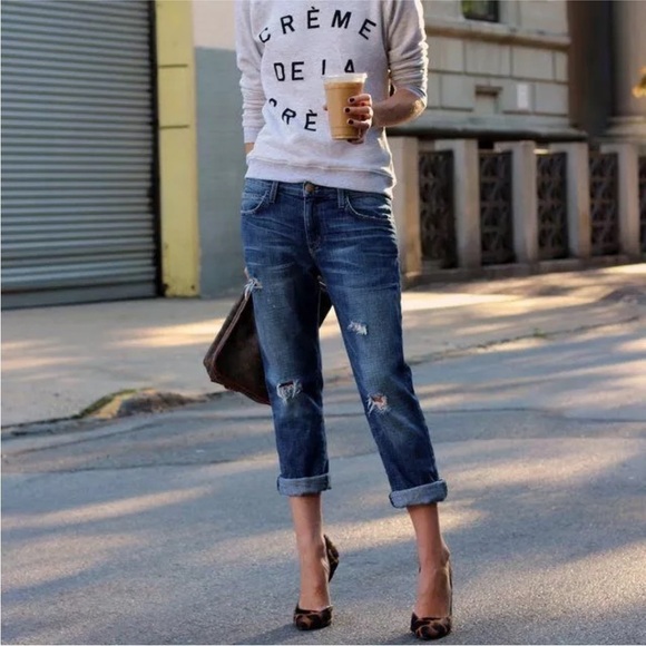 Current/Elliott Denim - Current/Elliot The Fling Relaxed Fit Jeans Distressed